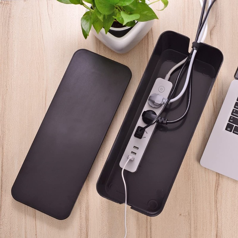 Cable Management Box, Large Cord Organizer Box to Hide Power Strip & Black gallery