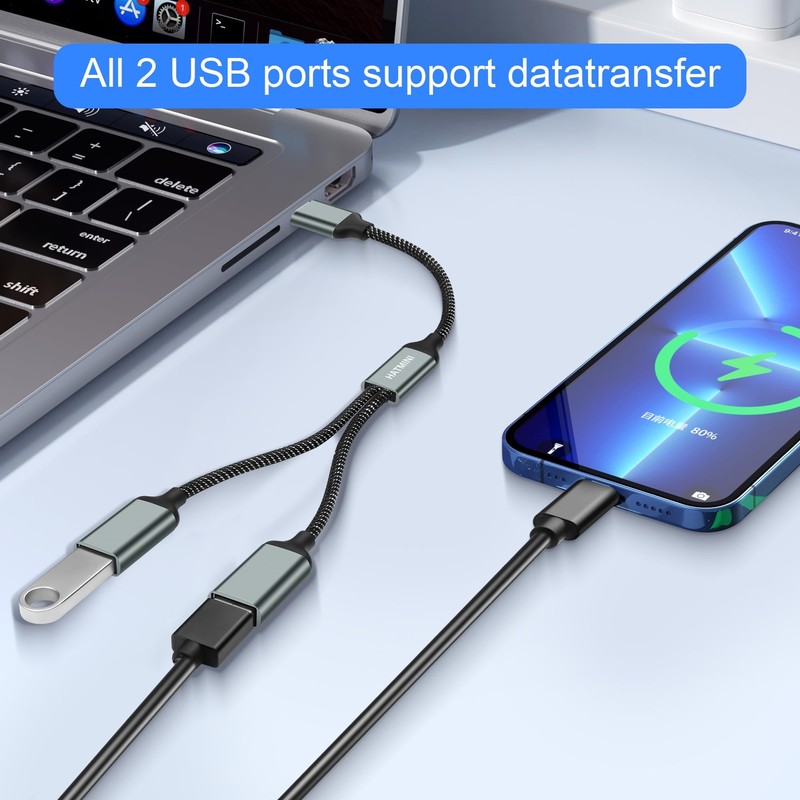 USB Splitter Cable USB 2.0 Male to Female Power Cord Multi USB Port Extender ... gallery