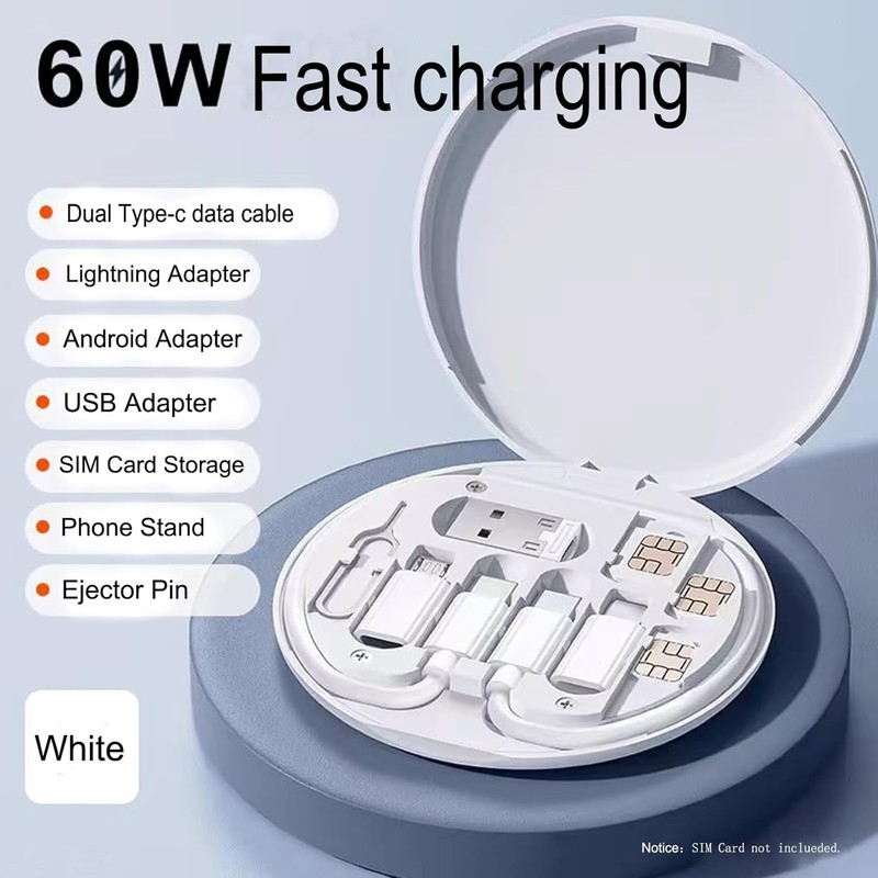 Multifunctional Data Cable Storage Box Adaptor for USB-C and Micro-USB Device... gallery