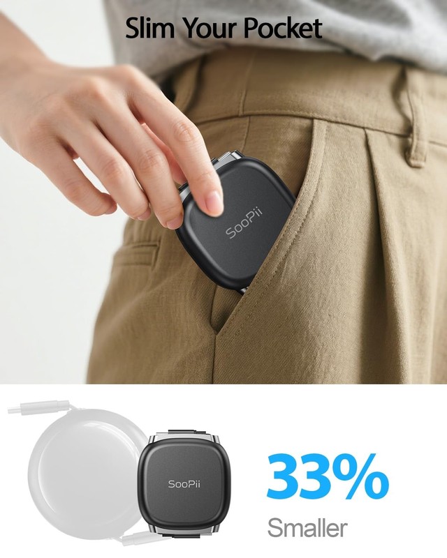 USB C to USB C Cable, 240W Retractable USB C Fast Charging Cable with Mag Snap S gallery