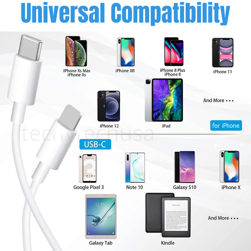 PD USB Type C to iPhone Fast Charger Cable For Apple iPhone 14 13 12 11 Pro XR 8 gallery