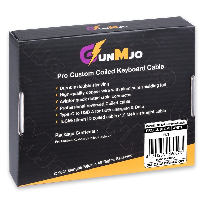 Pro Custom Coiled USB C Cable for Gaming Keyboard, Double-Sleeved Mechanical ... gallery