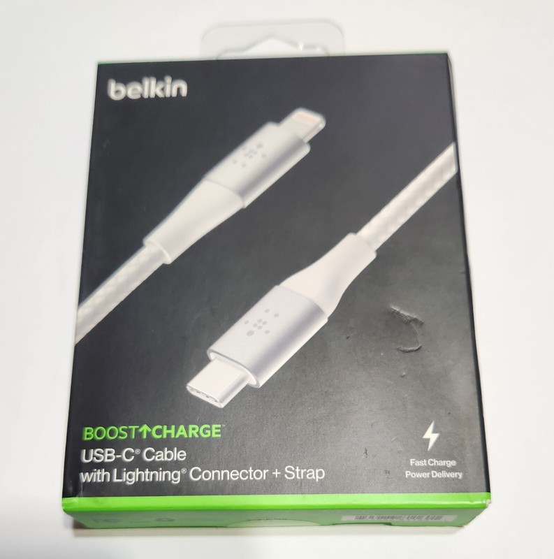 NEW White Belkin Boost Charge Braided USB-C to Lightng Cable 6.6ft/2M - CAA004 gallery