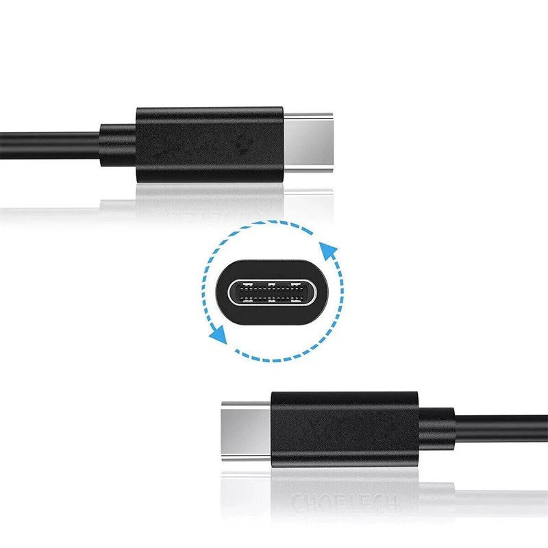 6FT 2M Type-C to Type-C Fast Charging Data Cord Cable for Samsung Galaxy Black gallery