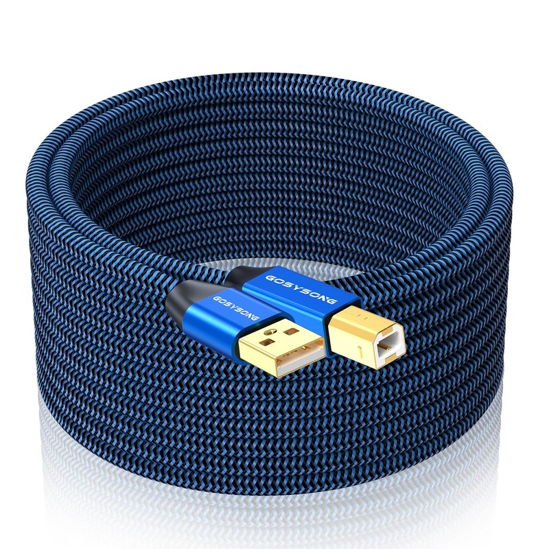 GOSYSONG USB Printer Cable 15ft, USB 2.0 Printer Cord, Type A to Type B Print…