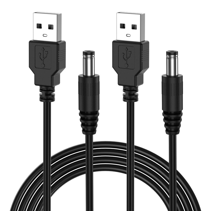 USB to DC 5V Power Cord, USB-A Male to DC 5.5mm x 2.1mm Power Plug Connector …