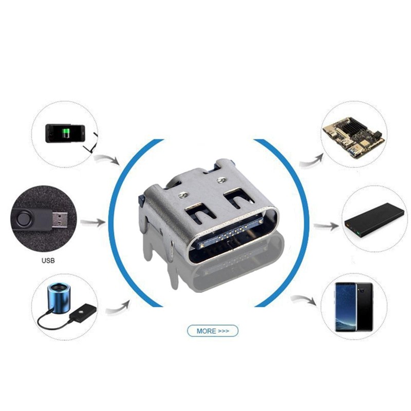 100PACK SMT USB 3.1 Type-C 16pin Female Connector For Mobile Phone Charging port gallery