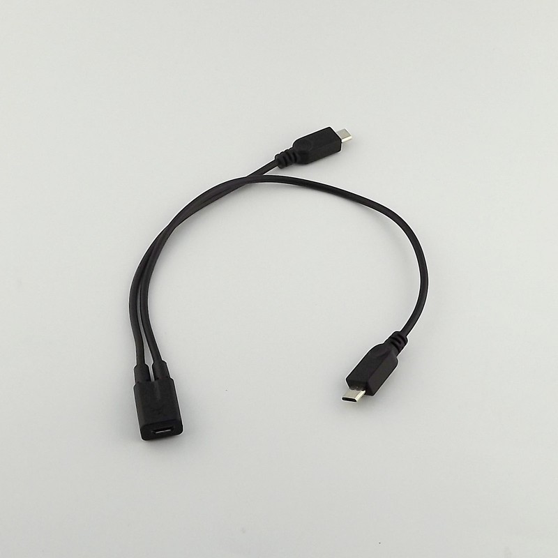 Micro USB 2.0 Female To Dual 2 Male Splitter Y Extension Data Charger Cable Cord gallery