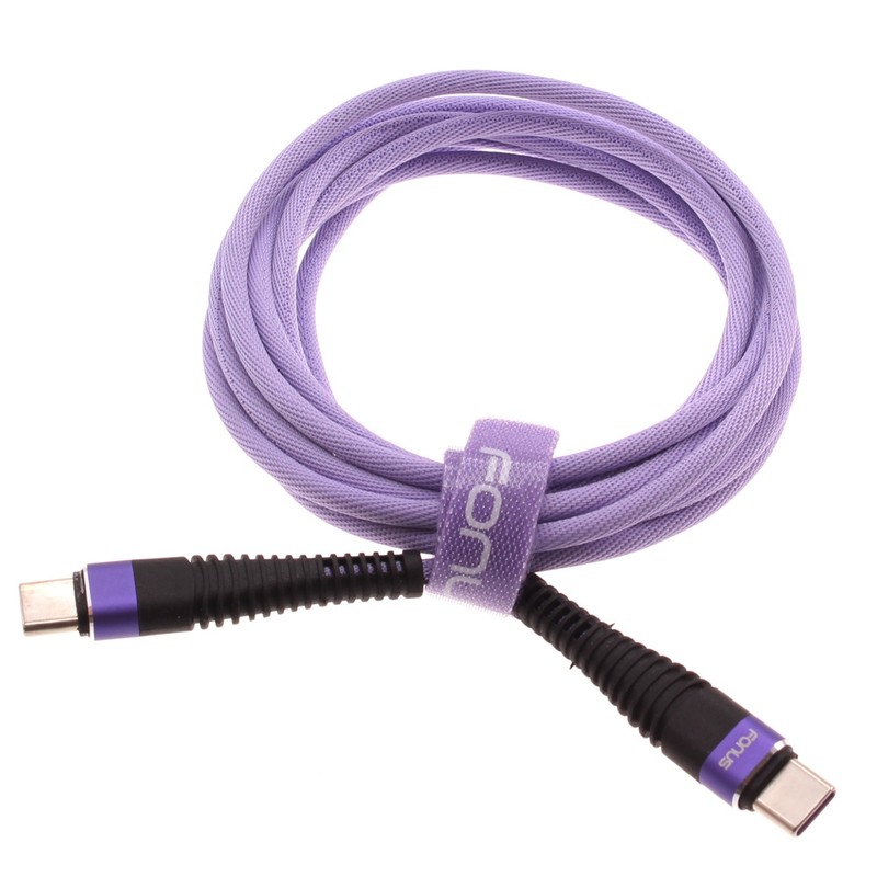 For TCL Flip 4 5G – Purple 6ft PD Cable Type-C to USB-C Long Charger Cord