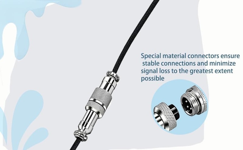 HSEUOPV Custom Coiled USB Cable for Gaming Keyboard, Double-Sleeved Mechanica... gallery