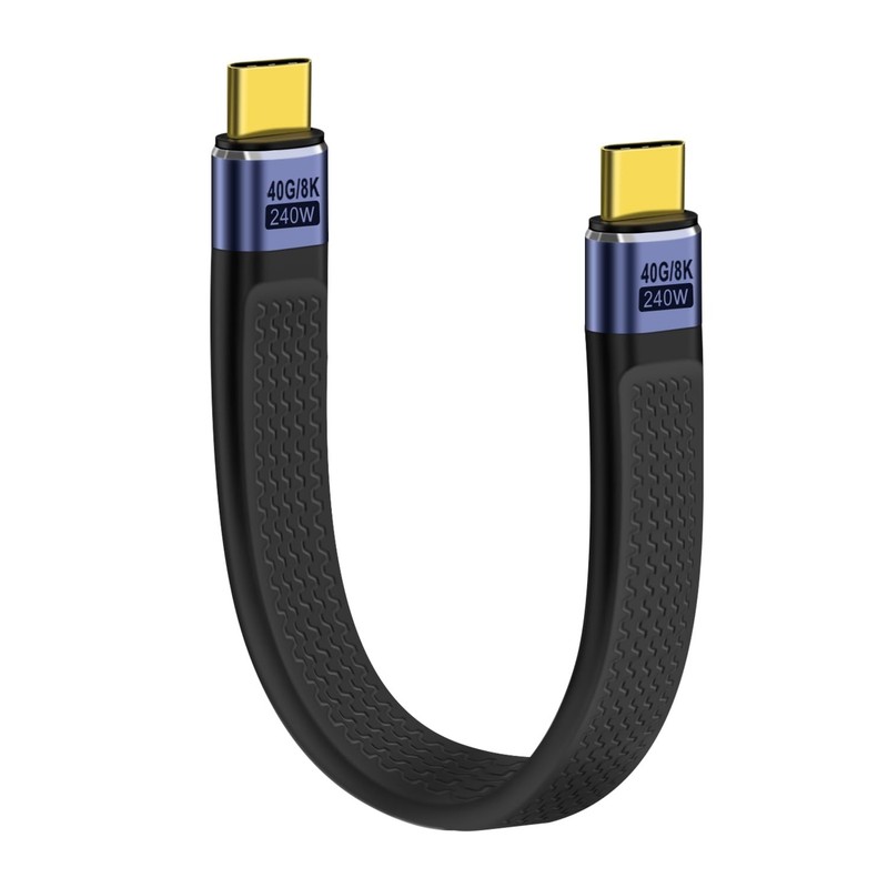 Short USB C Cable 8K 60Hz 4.0 Type C 240W Fast Charging 40Gbps 12cm Laptop