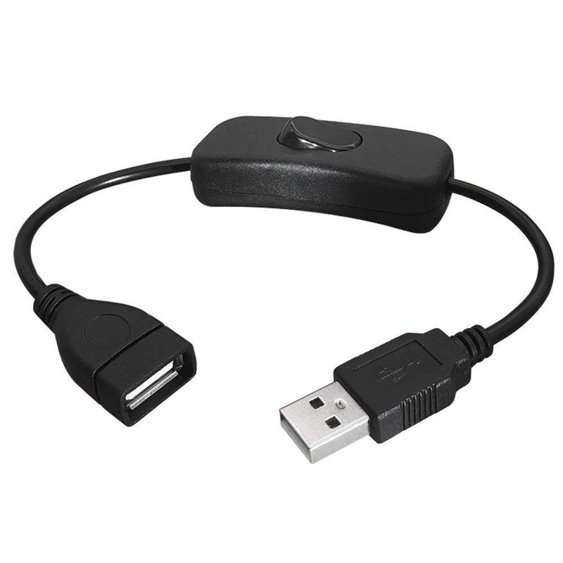 USB On Off Micro Cable Short Extension Cord Data Sync Power Charging Black