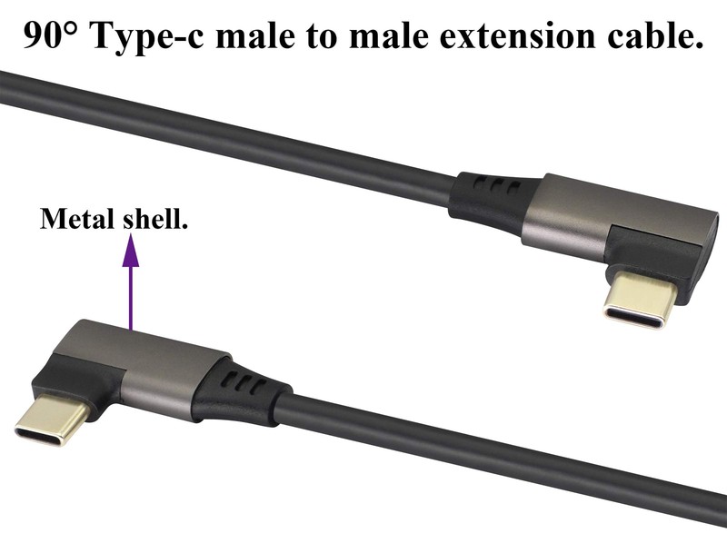 90 Degree USB Type-C Cable Angled Gen 2 Extension for Charging and Data 1ft gallery