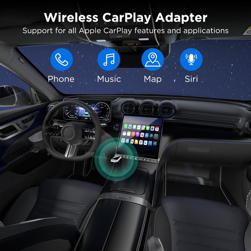 vnilrgle Wireless CarPlay Adapter 2024 Upgrade, Plug and Play, No Latency, Co... gallery