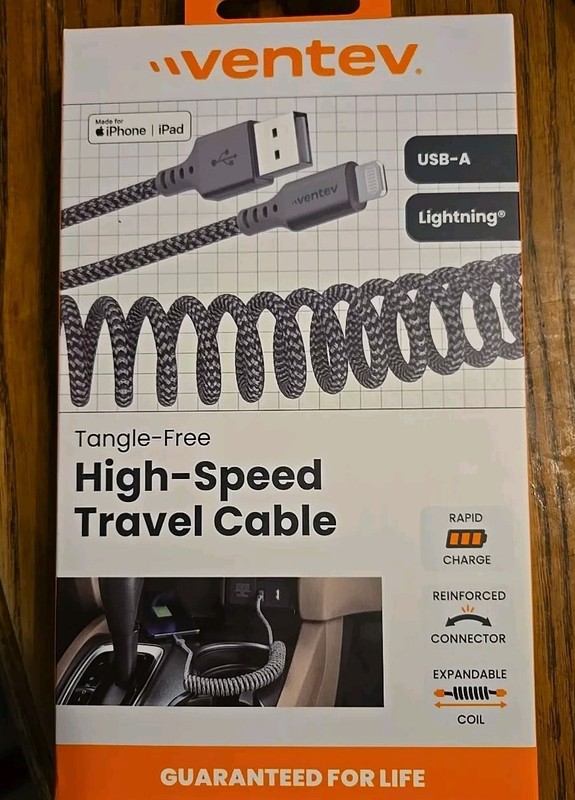 Ventev – High Speed Cable – iPhone – iPad – Helix Coiled 14 Inch Expandable