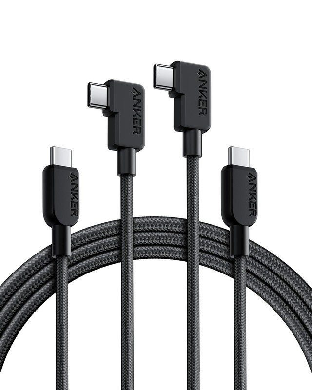 Anker USB C to C Right Angle Cable, 240W 90 Degree Type-C 6ft, Black