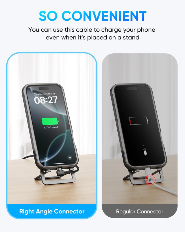 Right Angle USB C to USB C Cable [3FT 2-Pack], for Thick Case 60W Fast Charging gallery