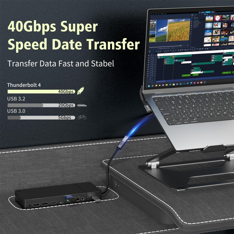 USB4 8K Cable 0.5M Thunderbolt 4 TypeC Male to Female Extension 40Gbps gallery