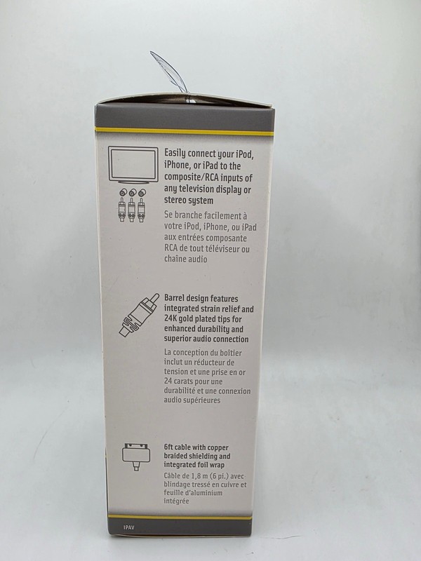 Scosche IPAV Audio Video Cable for iPod iPhone iPad 6ft RCA New gallery