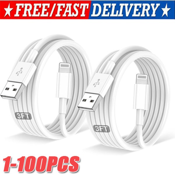 1/3PACK USB Data Fast Charger Cable Cord For Apple iPhone 5 6 7 8 X 11 12 13 lot