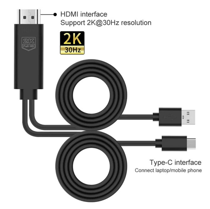 USB-C to 2K HDMI HDTV Adapter (APK Installation Required) AV for Cell Phones gallery