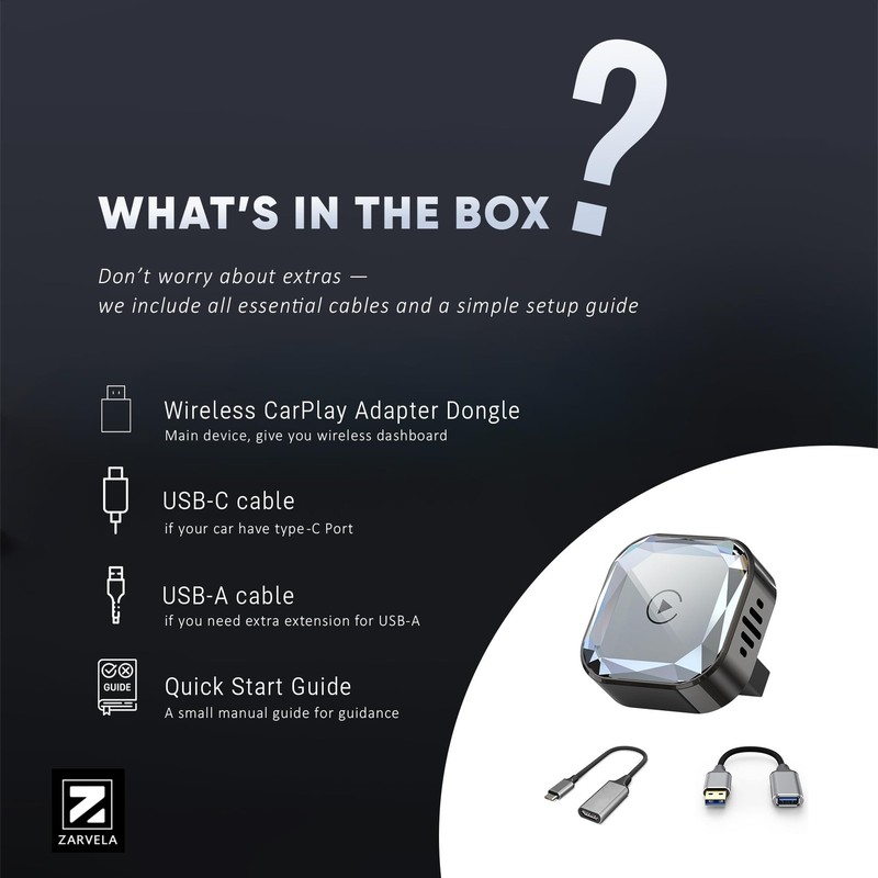 Wireless CarPlay Adapter for iPhone (2026 Upgraded), Mini Plug & Play for Car... gallery