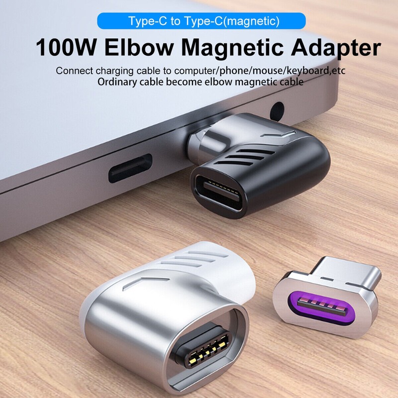Magnetic USB C Adapter 100W Fast Charging to USB Type C Unviersal Converter USA gallery