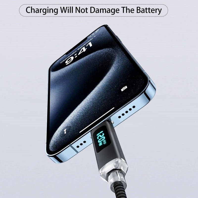 JINMUXI 120W USB A To Type C Super Fast Charging Cable Digital Display for Xiaom gallery