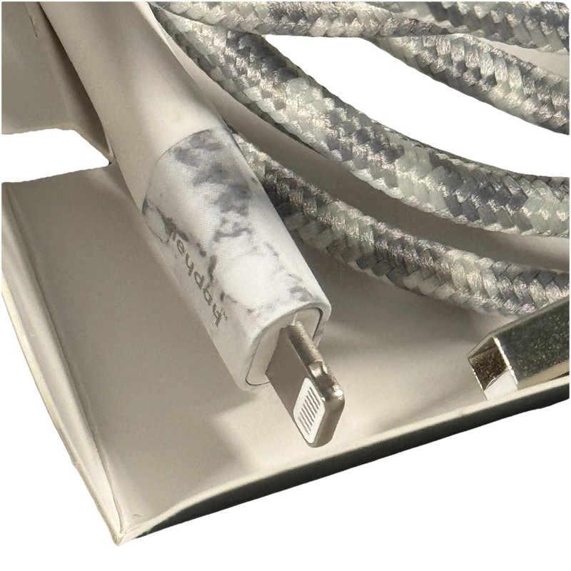 heyday 8-Pin to USB-A Charging Cable 6 ft Gray Marble Open Box gallery