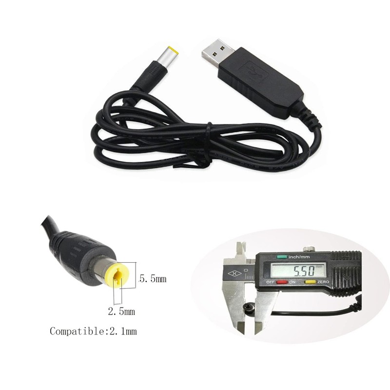2 PCS USB 5V To DC 12V Step Up Converter Cable 5.5x2.1mm Jack 1M/3.28ft gallery