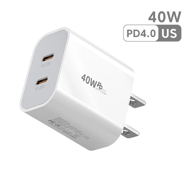 Dual Type USB C Adapter For iPhone 11 12 14 15 16 PD 40W Fast Charger Block Lot gallery
