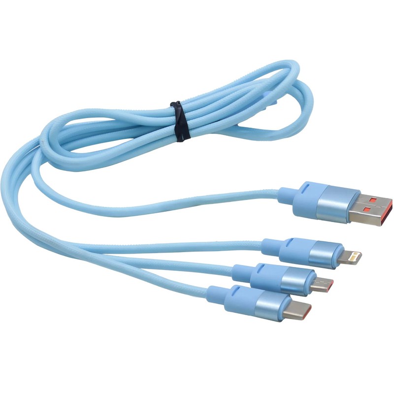 3 in 1 USB Fast Charging Cable for Multiple Devices,Braided Cord with Type C/L/M gallery