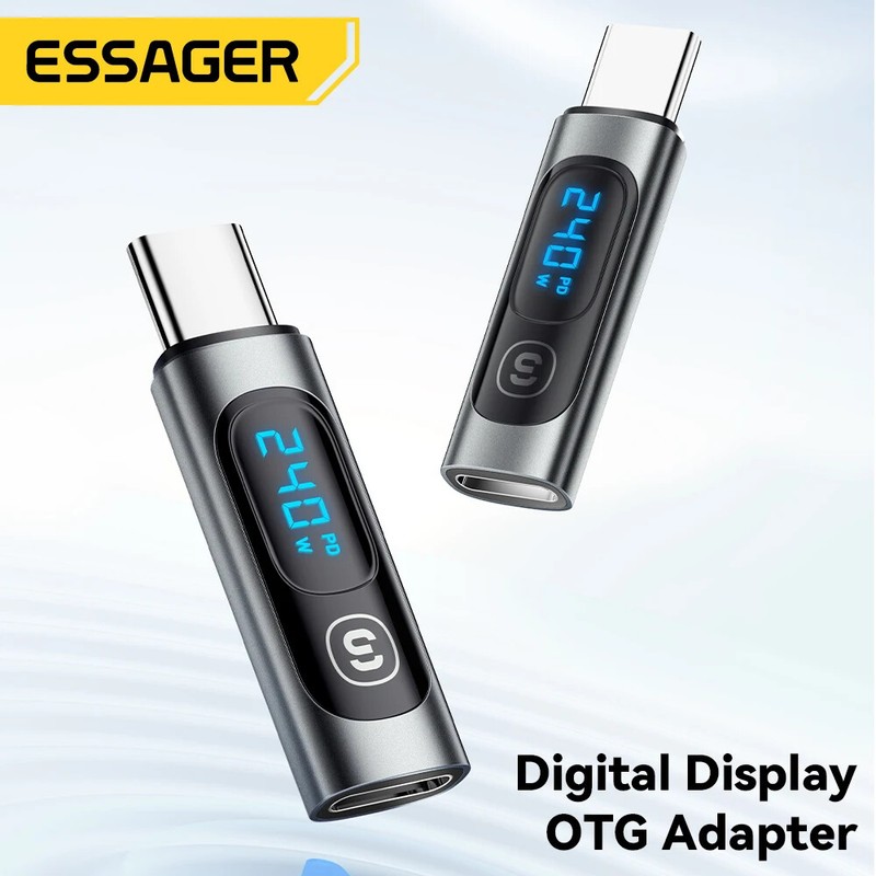 2-10PCS 240W USB C 3.0 OTG Adapter Type C To Type C Digital Display For Macbook