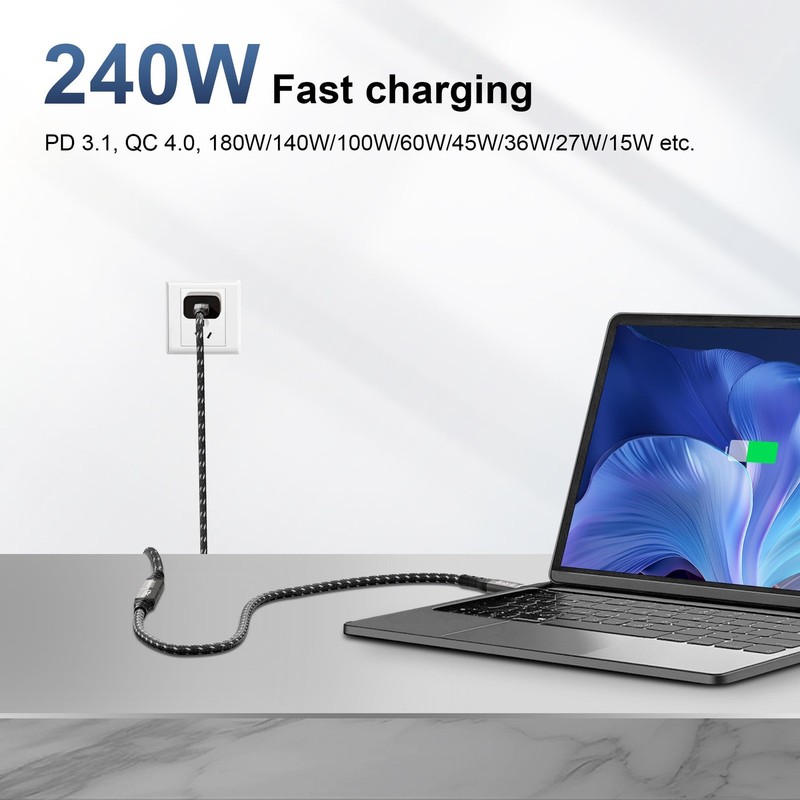 3.3FT 20Gbps USB Type C 3.2 Extension Cable Male To Female 240W Fast Charging gallery