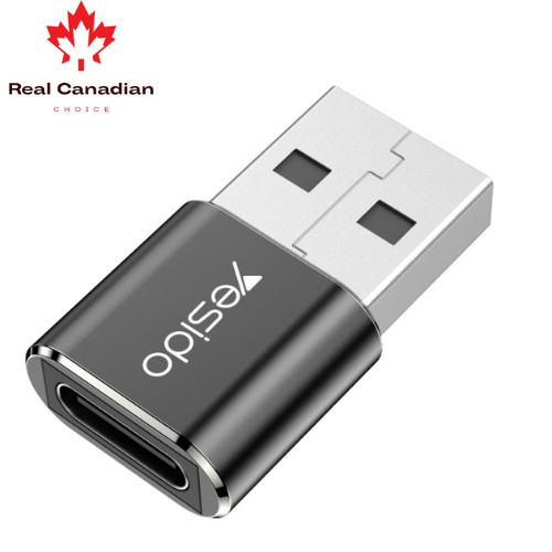 Yesido GS09 OTG Adapter USB-A to Type-C Black For Card Reader Mouse Convert
