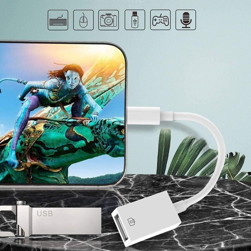 To Camera USB Female OTG Connector Adapter Cable For Apple iPhone iPad iPod lot gallery