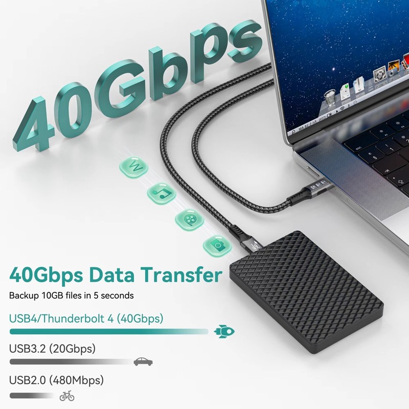 USB4 40Gbps 240W USB C to C Cable Thunderbolt 4 Fast Charge Laptop Data Cable gallery