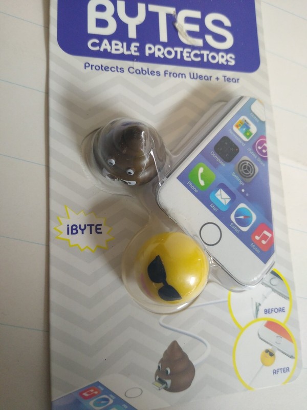 tzumi BYTES Phone Cable Cord Protectors ibyte Smiley Poop Emojis 6303 gallery