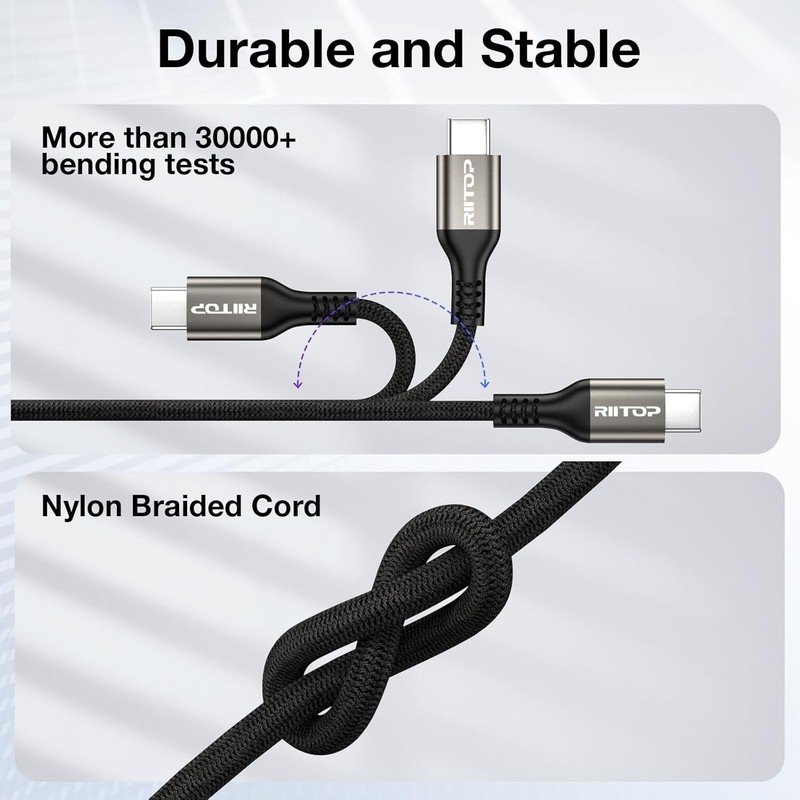 240W USB Type C to C Fast Charging Cable 6.6ft, for iPhone 15 Pro Max, Macbook gallery