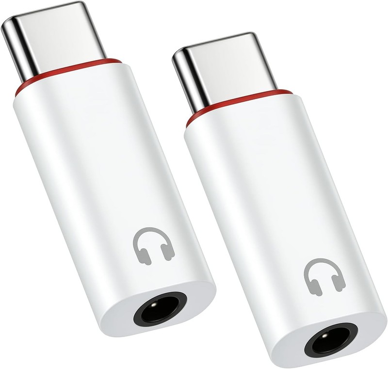 2 Pack USB-C Type C Adapter Port to 3.5MM Aux Audio Jack Earphone Headphone Car