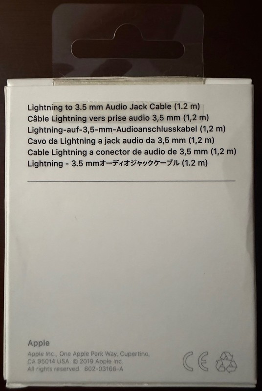 Authentic Apple Lightning to 3.5mm Audio Jack Cable (1.2m) in Black in Box gallery