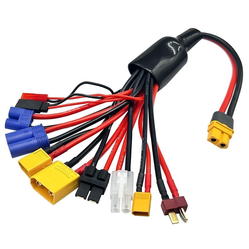 10-in-1 Multi Charger Adapter Cable for RC Lipo Batteries, XT60H, T-Plug, JST, E gallery