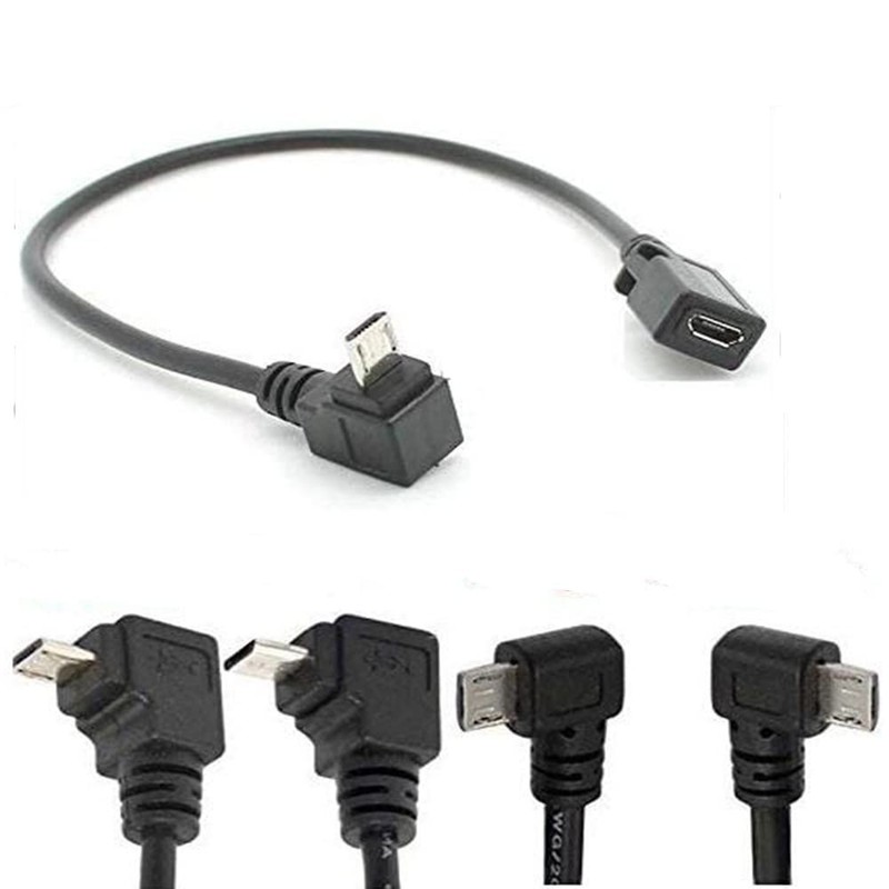 90° Degree Angle USB Micro B 5P Female to 5P Male Left Right Down Up Angled E…