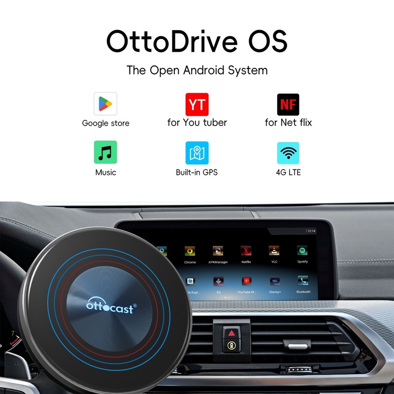 Ottocast I3 Android Multimedia Player AIBOX for BMW Carplay Streaming Box YT+TK gallery