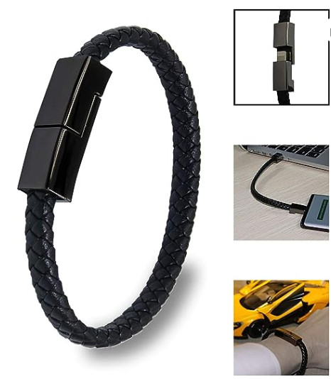 Leather Wristband Charging Data Cable