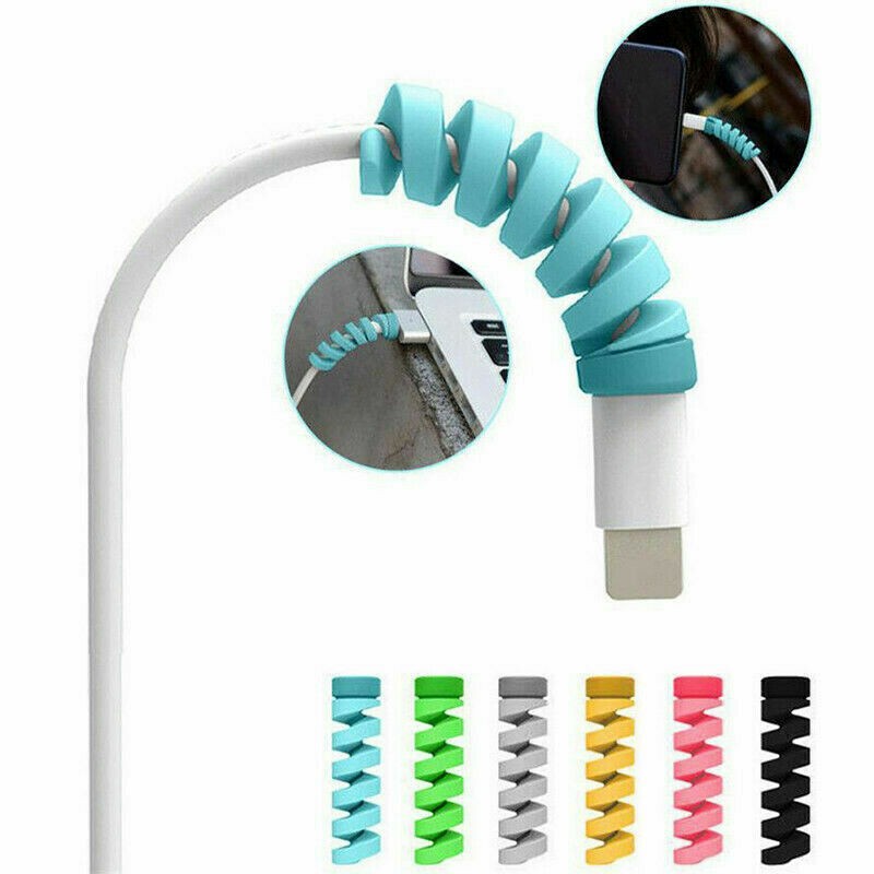 USB Charger Cable Spiral Wire Protector Cover Saver For Apple iPhone, iPad