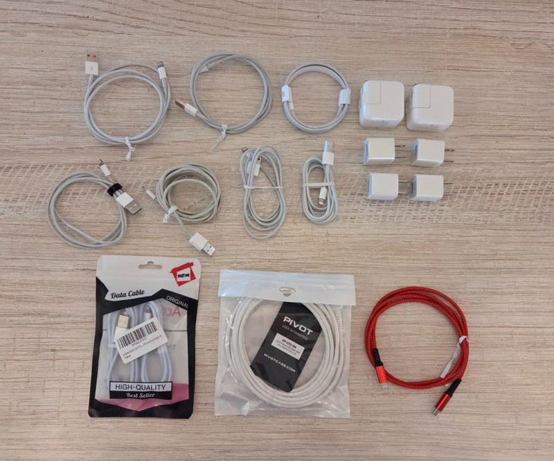 LOT 11 Apple Lightning Cable iPhone iPad Tested 6 Power Adapter Charger