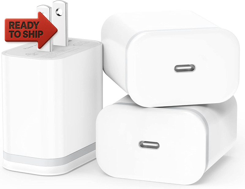 For Iphone 17 16 Charger, Fast Charging USB C Block 3-Pack 20W Type-C Phone Wal