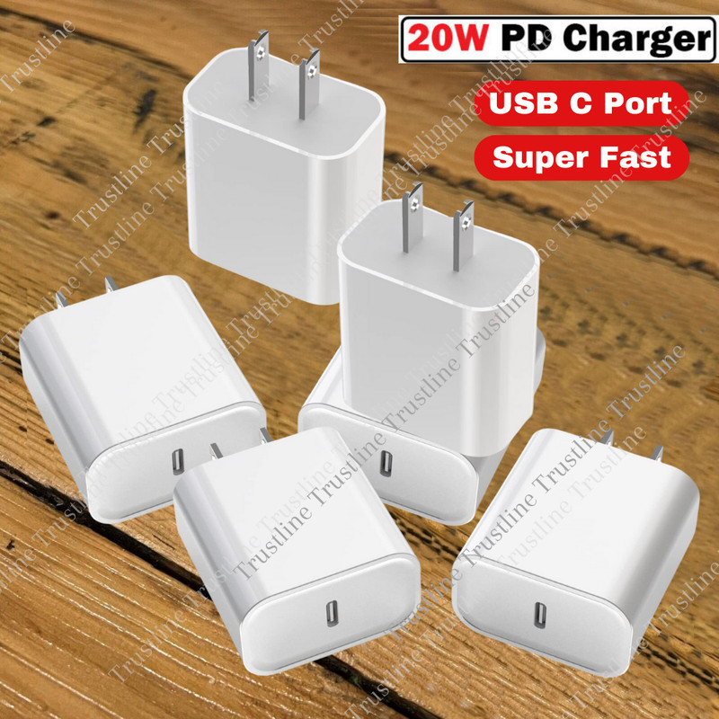 1-10X Lot For iPhone 14/13/12/11/8/iPad USB-C Adapter PD 20W Fast Charger Type C