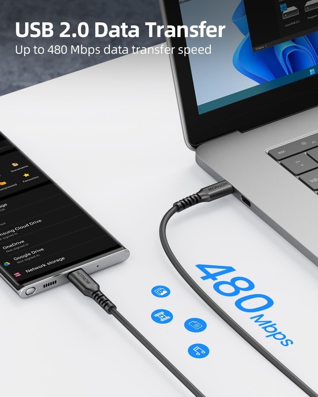 HOTNOW Short USB C to C Cable 0.5FT 3Pack, 6inch 0.5 FT (Regular), Black gallery